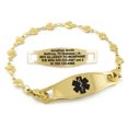 thumbnail image 1 of MedicEngraved Yellow Gold Stainless Steel Custom Medical Alert Bracelet - 5mm Heart Link, 1 of 7