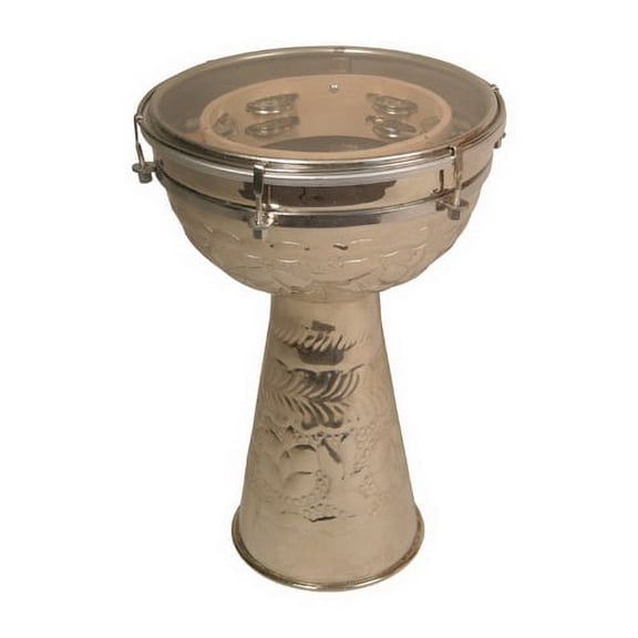 Mid-East Metal Doumbek, Jingles, 10", Synthetic