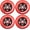 Rocket Red, variant on Rollerex VXT500 85A Inline Skate Wheels (4-pack w/ bearings, spacers & washers) (Size & Color Options) -Indoor Outdoor- Intended for Roller Blade Wheel Replacement (80mm, Steel Black)