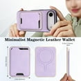 thumbnail image 5 of Compatible with Magsafe Wireless  Charging 2 in 1 Detachable for iPhone Air Wallet Case with Card Slot Women Men, Classic Magnetic PU Leather Flip Cover for iPhone Air, Purple, 5 of 8