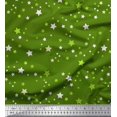 thumbnail image 1 of Soimoi Green polyester Crepe Fabric Stars Star Print Fabric by the Yard 52 Inch Wide, 1 of 3
