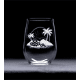 thumbnail image 2 of C&M Personal Gifts Serene Island Palm Trees Stemless Wine Glass - Tropical Theme, 2 of 5