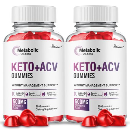 Metabolic Solutions Keto ACV Gummies, Metabolic Keto ACV Gummies, Maximum Strength, Apple Cider Vinegar, 2 Month Supply Dietary Supplement (2 Pack)