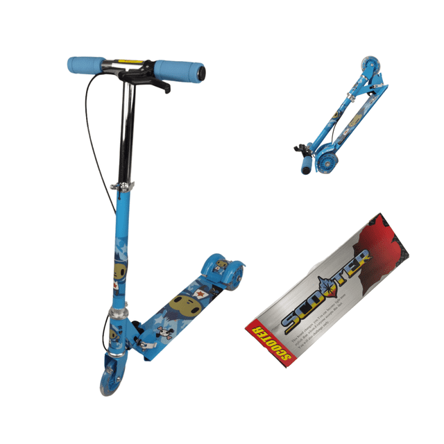 Scooter Patín Del Diablo Plegable The Baby Shop de 3 llantas y altura ajustable Azul -