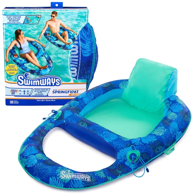 Tumbona de piscina Swimways Elite Spring Float, reclinable, para adultos