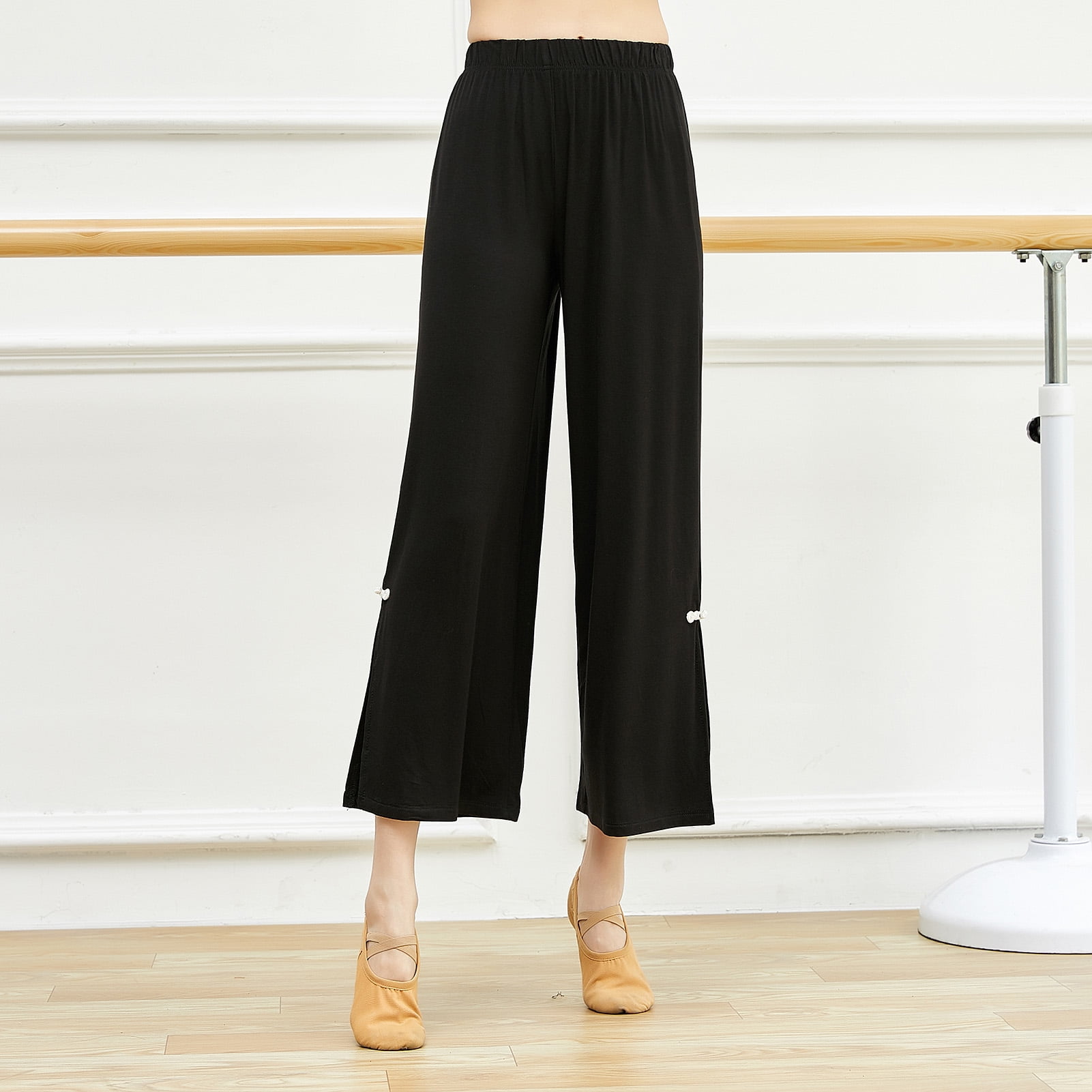 Homgeek Women Yoga Pants Slit High Waist Wide Leg Workout Pants Flare