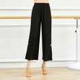 thumbnail image 1 of Pantalones de yoga para mujer Pantalones de entrenamiento de pierna ancha de cintura alta con abertura, 1 of 8