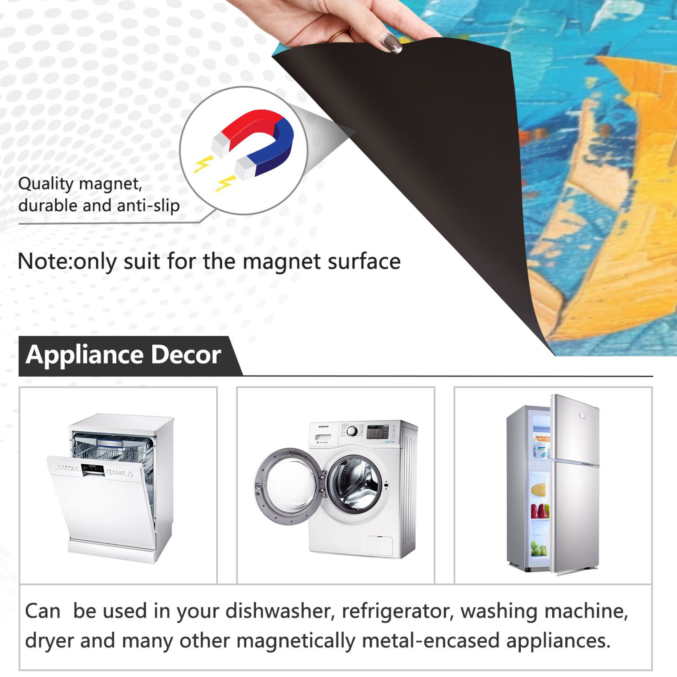 Dishwasher Magnetic Sticker 23x26 Inch Refrigerator Magnetic Sticker Washing Machine Magnetic Sticker Kitchen Panel Magnetic Sticker Home Decor Colorful Cartoon Boat1