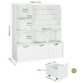 thumbnail image 2 of Homfa 47''W Kid's Bookcase, White Bookshelf with 5 Storage Cubbies & 3 Movable Drawers & Toy Display Shelf, Toy Storage Organizer for Bedroom Playroom, 2 of 10