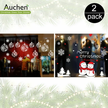 Auchen Christmas Window Clings Decal Stickers Set Of 2