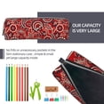 thumbnail image 5 of Fotbe Vintage Red Paisley Pattern Leather Pencil Case, Pencil Pouch with Durable Zipper, Compact and Stylish Organizer for Stationery, Art Supplies, Travel Essentials, 5 of 7