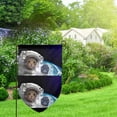 thumbnail image 2 of Wukai Cat Astronaut Print Garden Flag 12.5x18 Inch Double Sided Sun-resistant Rain-resistant, Wrinkle-resistant Colorfast(Only Flag), 2 of 7