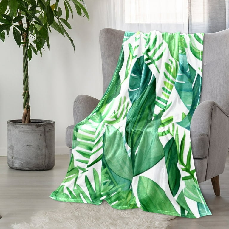 Throw Blanket for Couch Soft Blanket Throws 59x51.1 in Tropical Hawaii Leaves Pattern Walmart
