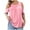 Pink, variant on Womens Tops Plus Size Women's Plus Size Top Short Sleeved Basic Casual Round Neck Off Shoulder T-shirt Loose Fitting Cotton Shirt