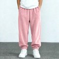 thumbnail image 6 of JIA JIA SHUANG Kids Corduroy Pants Fall Winter Drawstring Elastic Waist Trousers Casual Plain Loose Fit Cinch Bottoms Pants(Pink,1-2 Years), 6 of 6