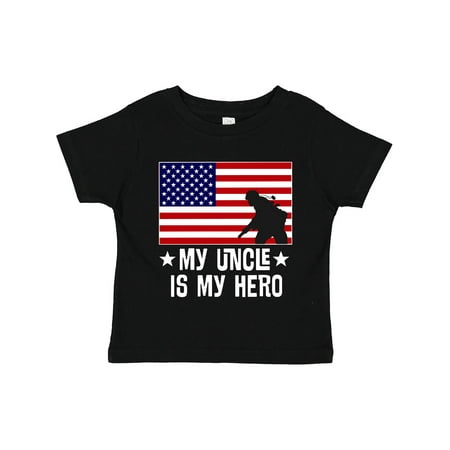 

Inktastic Military Uncle is My Hero US Flag Gift Toddler Boy or Toddler Girl T-Shirt