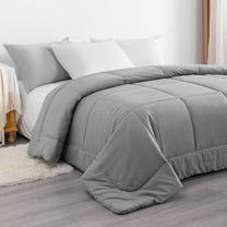 Flxxie Ultra Soft Down Alternative Comforter, King, 104x90 inch, Smoke Gray Quilted Duvet Insert