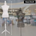 thumbnail image 7 of Dress Form Mannequin Torso Body Female Manikin Body 60”-67” Height Adjustable Clothing Forms Easy to Move Woman Mannequin with Tripod Wooden Base, 7 of 7