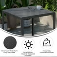 thumbnail image 6 of Merrick Lane All-Weather Indoor/Outdoor Square Patio Dining Table for 4 with Steel Frame and Poly Resin Slatted Top - Black, 6 of 12