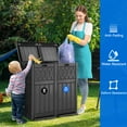 thumbnail image 3 of Dextrus 62 Gallon Resin Dual Compartment Trash Can with Tiered Lid & Drip Tray, Black, 3 of 5