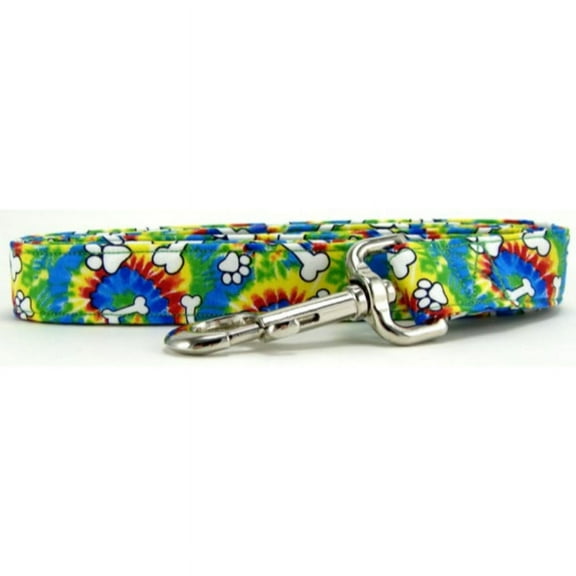 Rainbow Tie Dye Bones & Paws Dog Leash - Size - Mini