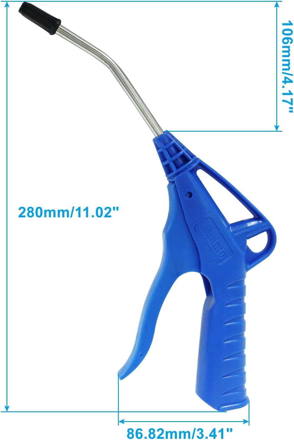 MKEUDQ-4 Inch Air Blow Gun with Rubber Tip, Dust Removal Cleaning Tool, Blue