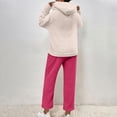 thumbnail image 4 of Oksale 2 PC Women Fluffy Fleece Sweatsuits Set Long Sleeve Hoodies Long Sweatpants Underwear Ultra Soft Comfort Active Loungewear 2025 Beige XXXXL, 4 of 7