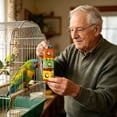 thumbnail image 7 of Wooden Bird Chew Toy, Hanging Parrot Foraging Blocks with Bell and Metal Hook, Cage Enrichment Toy for Small to Medium Parakeets Cockatiels Conures Caique, 7 of 7