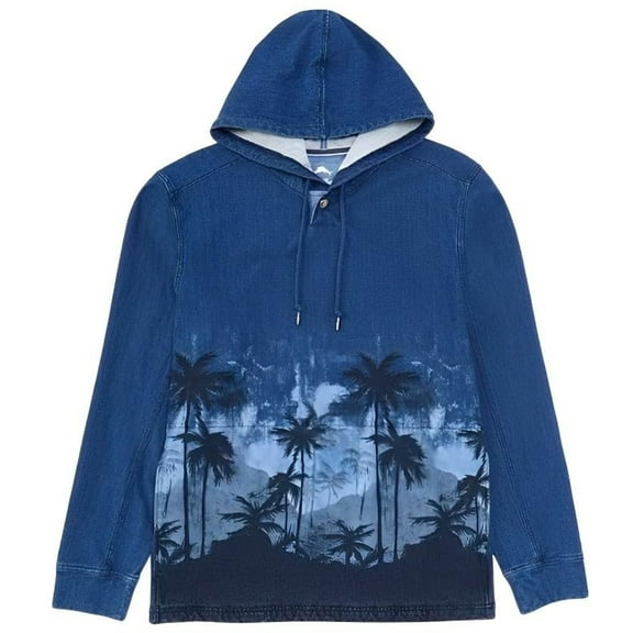 Tommy Bahama Palm Flurry Baja Hoodie US, Alpha, XX-Large, Regular, Regular, Indigo