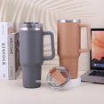 thumbnail image 4 of 1200ml Insulated Cafe Tumbler Straw Stainless Steel Coffee Termos Cupacuum Flasks Portable Water Bottle 40oz Mug With Handle, 4 of 4