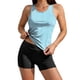 thumbnail image 2 of Traje de baño conservador de dos piezas para mujer, tankini, con sujetador acolchado, sin mangas, cuello redondo, estampado informal, traje de baño de dos piezas para mujer, trajes de baño tankini par, 2 of 9