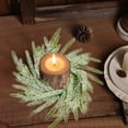 thumbnail image 6 of JeashCHAT Christmas Candle Rings Wreath, Norfolk Pine Mini Wreath Artificial Snowy Pine Candle Ring Holder for Christmas Wedding Party Home Table Centerpiece, 6 of 6