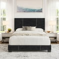 thumbnail image 5 of Boyd Sleep Lucena Black Velvet Queen Size Upholstered Platform Bed Frame with Adjustable Headboard, Qualified Box Spring or Foundation Required for Use, 5 of 8