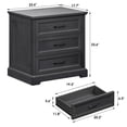 thumbnail image 5 of Hommpa Farmhouse 3 Drawers Nightstand with Charging Station, Rustic Wood Night Stand with Drawers for Bedroom, Vintage Bedside Table Small Dresser Chest of Drawers for Living Room, Black, 5 of 10