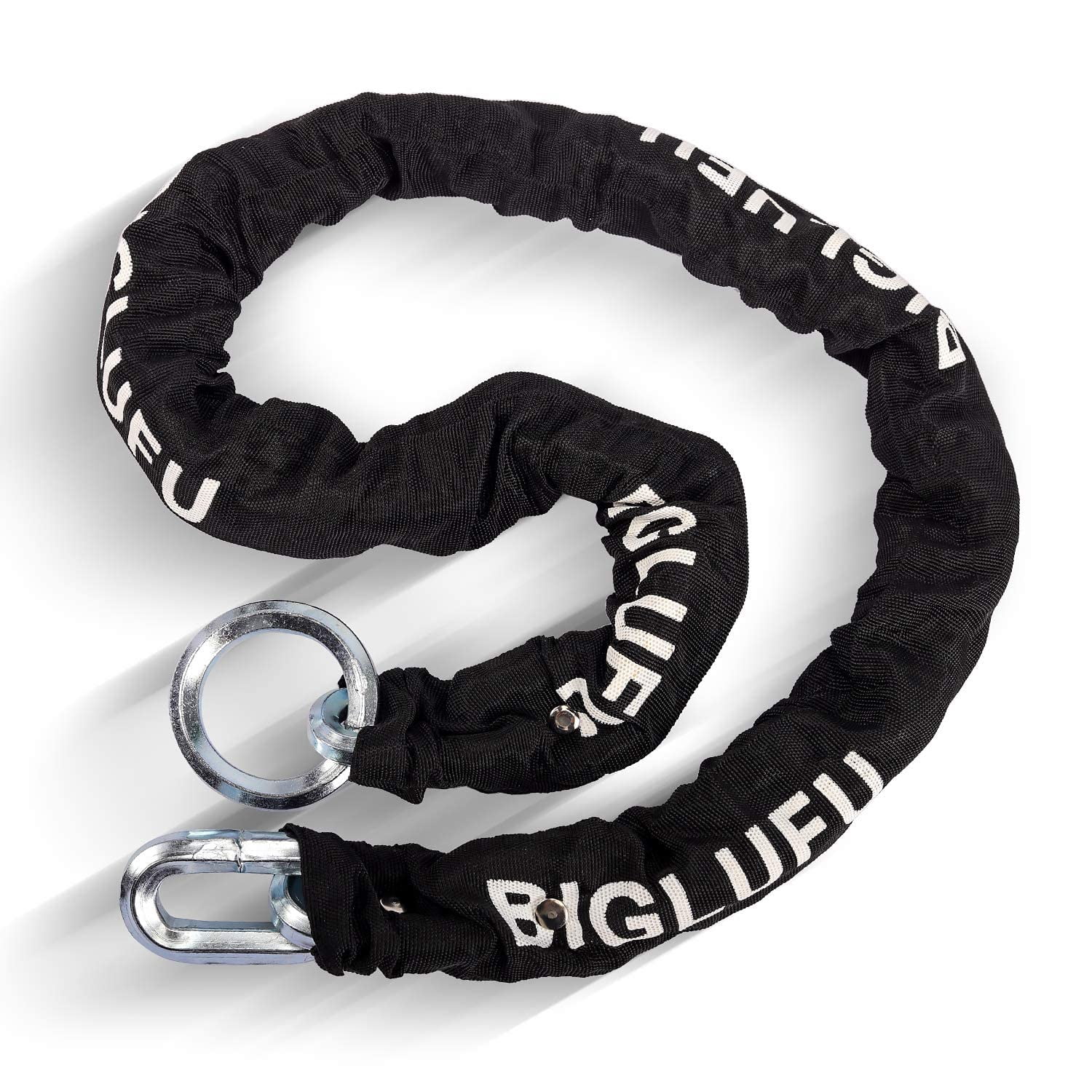 BIGLUFU Motorcycle Chain Locks Heavy Duty 5ft Long, Cut Proof 0.5 inch Thick Colorful Square Chains with 4 Keys 12mm U Lock for Motorcycles, Bike, Generator, Gates.