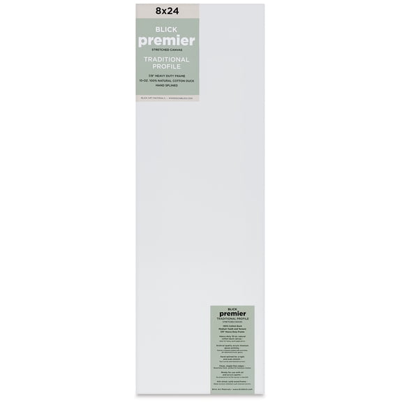 Blick Premier Stretched Cotton Canvas - Traditional Profile, Splined, 8" x 24"