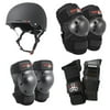Triple 8 Gotham Black Rubber Bike and Skateboard Helmet with Protective Pads