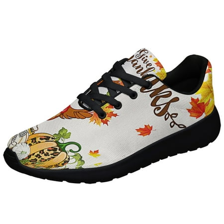 

Thanksgiving Day Turkey Pumpkin Shoes Sneakers Black Size 9