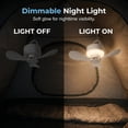thumbnail image 3 of Portable Ceiling Fan with Light, Rechargeable Quiet Fan with Remote Control for Bedroom Bathroom Camping And Dorm Rooms, 3 of 8