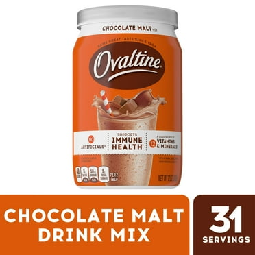Ovaltine Chocolate Malt Powdered Drink Mix for Hot and Cold Milk Canister 13 oz