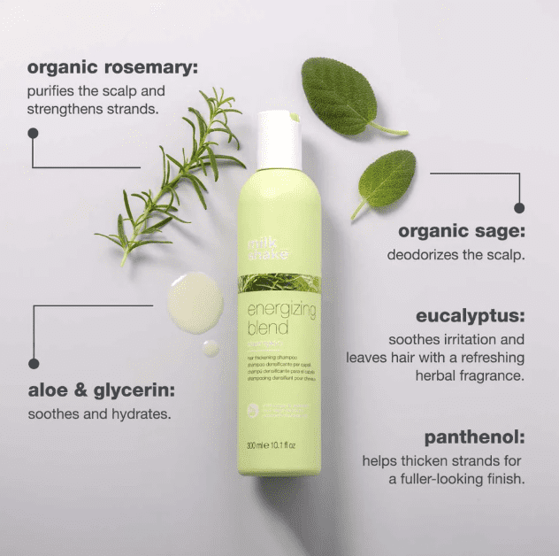 milk_shake Energizing Blend Hair Thickening Shampoo - Revitalizing Volume Shampoo for Fine and Fragile Hair, 10.1 Fl Oz
