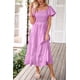 thumbnail image 2 of Vestido PRETTYGARDEN Midi con Mangas Abullonadas y Escote Cuadrado en Morado Talla M, 2 of 8