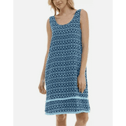 Roudelain Women's Printed Tassel-Trim Tank Nightgown - Slash Geo, Small