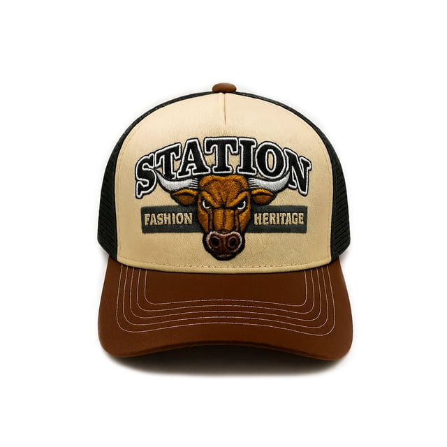 Knite Gorra trucker Station Bull con malla trasera visera curva hombre