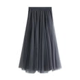 thumbnail image 3 of New New Long Mesh Skirt Women's Spring Autumn Winter High Waist Mid-Length Strappy Skirt A-Line Fairy Tulle Skirt Women's Skirt Women's Style-SoftRed-One Size, 3 of 7
