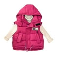 thumbnail image 2 of Ruyang Kids Girls Boys Puffer Vest Sleeveless Water-proof Hooded Down Jackets Lightweight Thick Warm Zip Quilted Gilet, 2 of 3