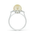 thumbnail image 2 of ANGARA Golden South Sea Cultured Pearl Ring with Trio Diamonds in 14K White Gold for Women | June Birthstone, Birthday, Anniversary, Jewelry Gift for Women | Pearl Ring, 2 of 8