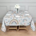 thumbnail image 3 of White Boho Bohemia Rainbows Clouds Hearts Pattern Square Tablecloth,Waterproof Square Table Cover,Wipeable Spillproof Washable Table Cover for Home Kitchen Party Decor 42"X42"(107x107cm), 3 of 6