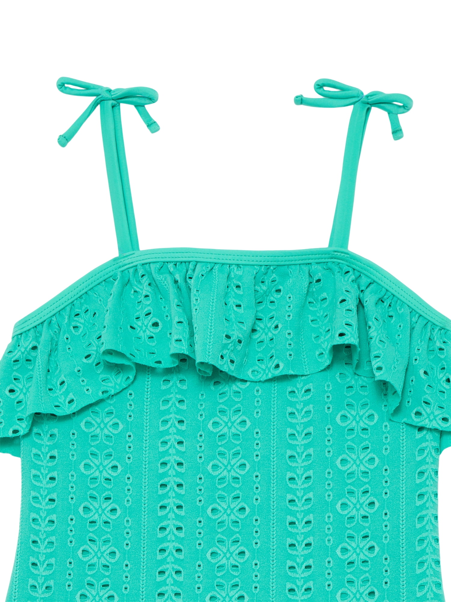 Wonder Nation Girls Eyelet One Piece Swimsuit, Sizes 4-16