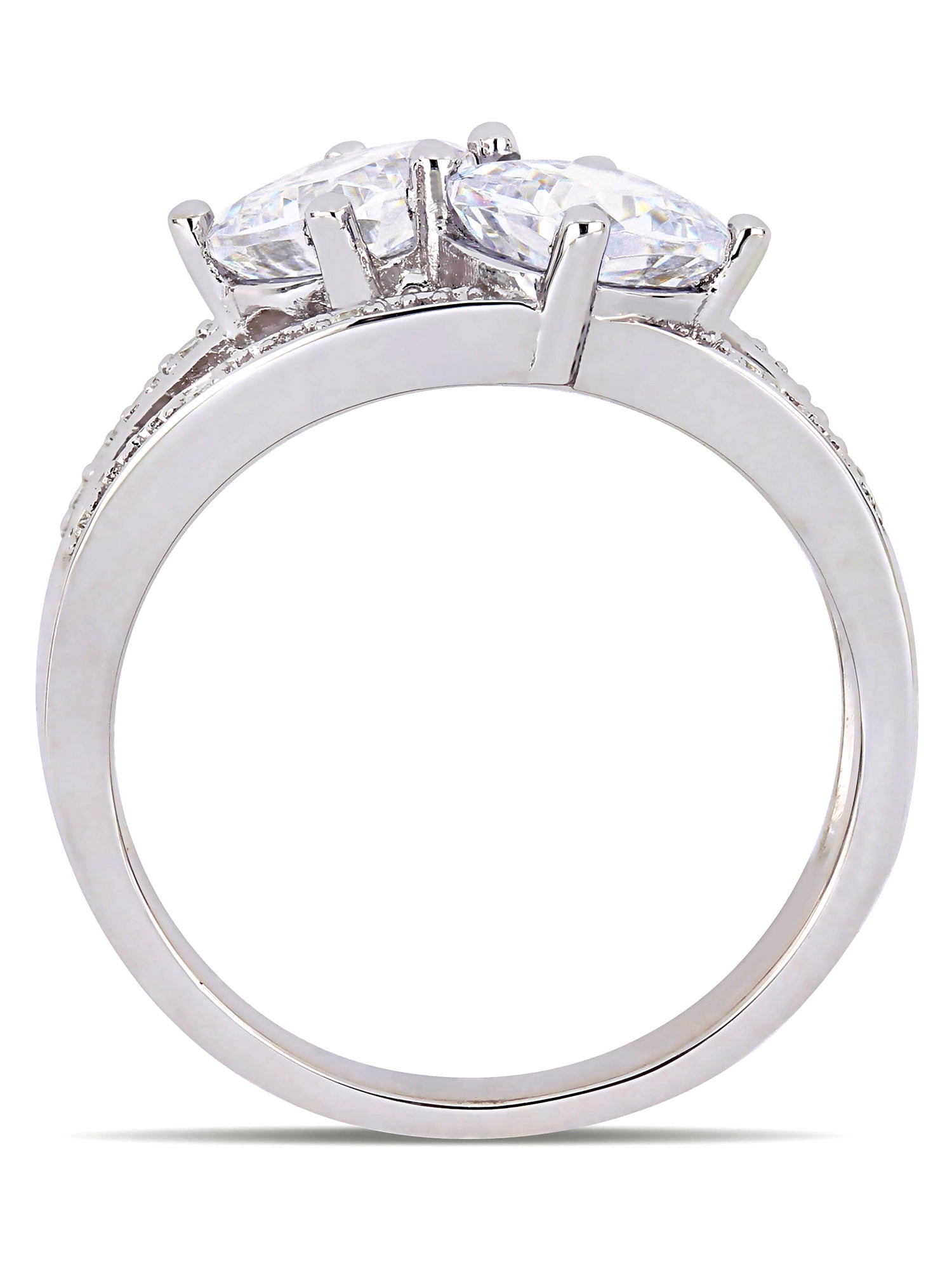 Everly Women's Cubic Zirconia and Diamond Sterling Silver Engagement Ring